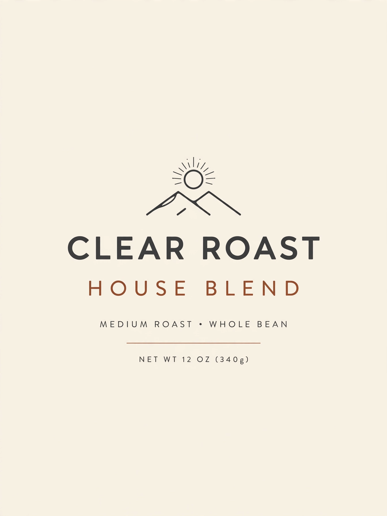 Clear Roast House Blend label design